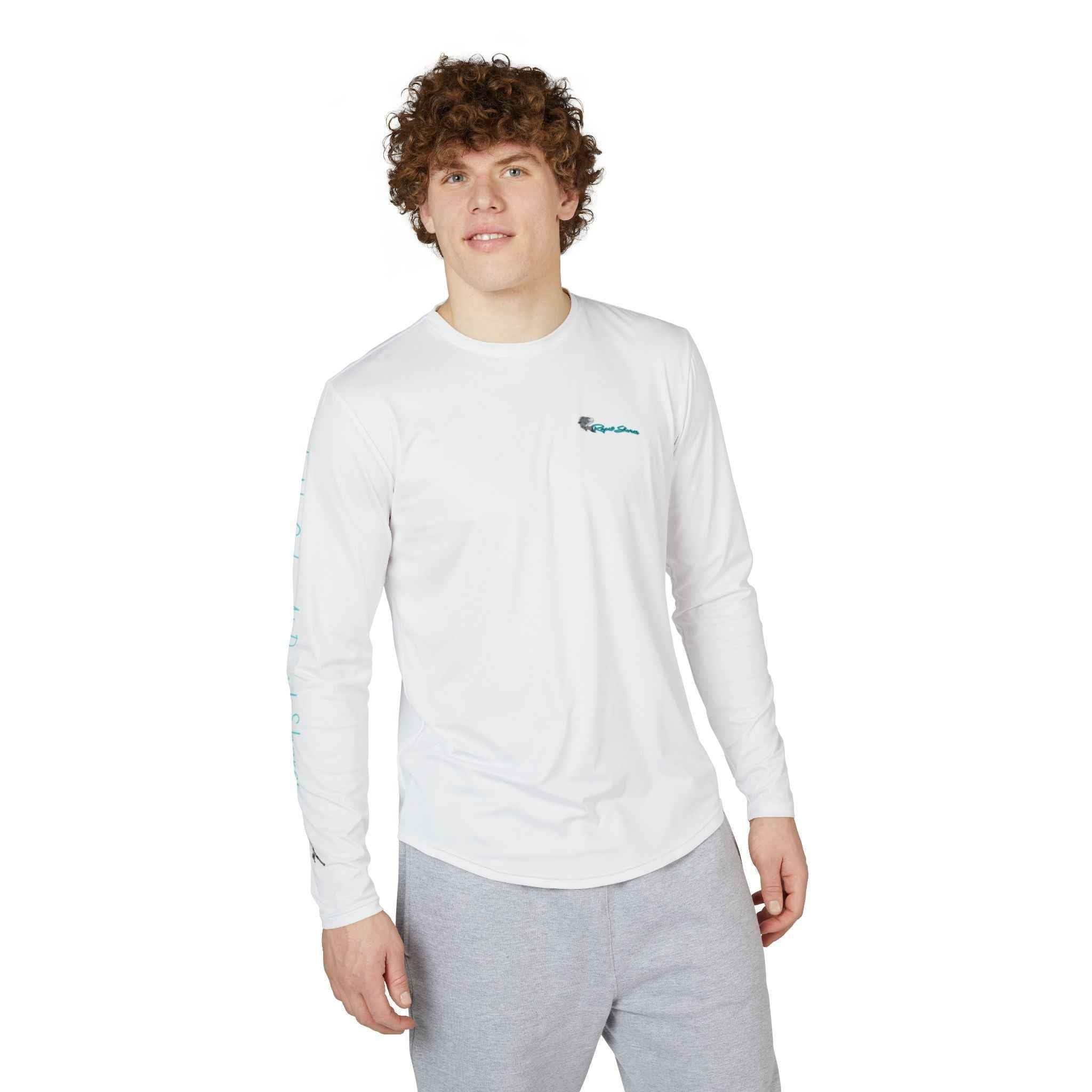 Men's UV Long Sleeve Fishing Shirt — "Reel Shore" Tarpon Graphic, Sun Protection Performance