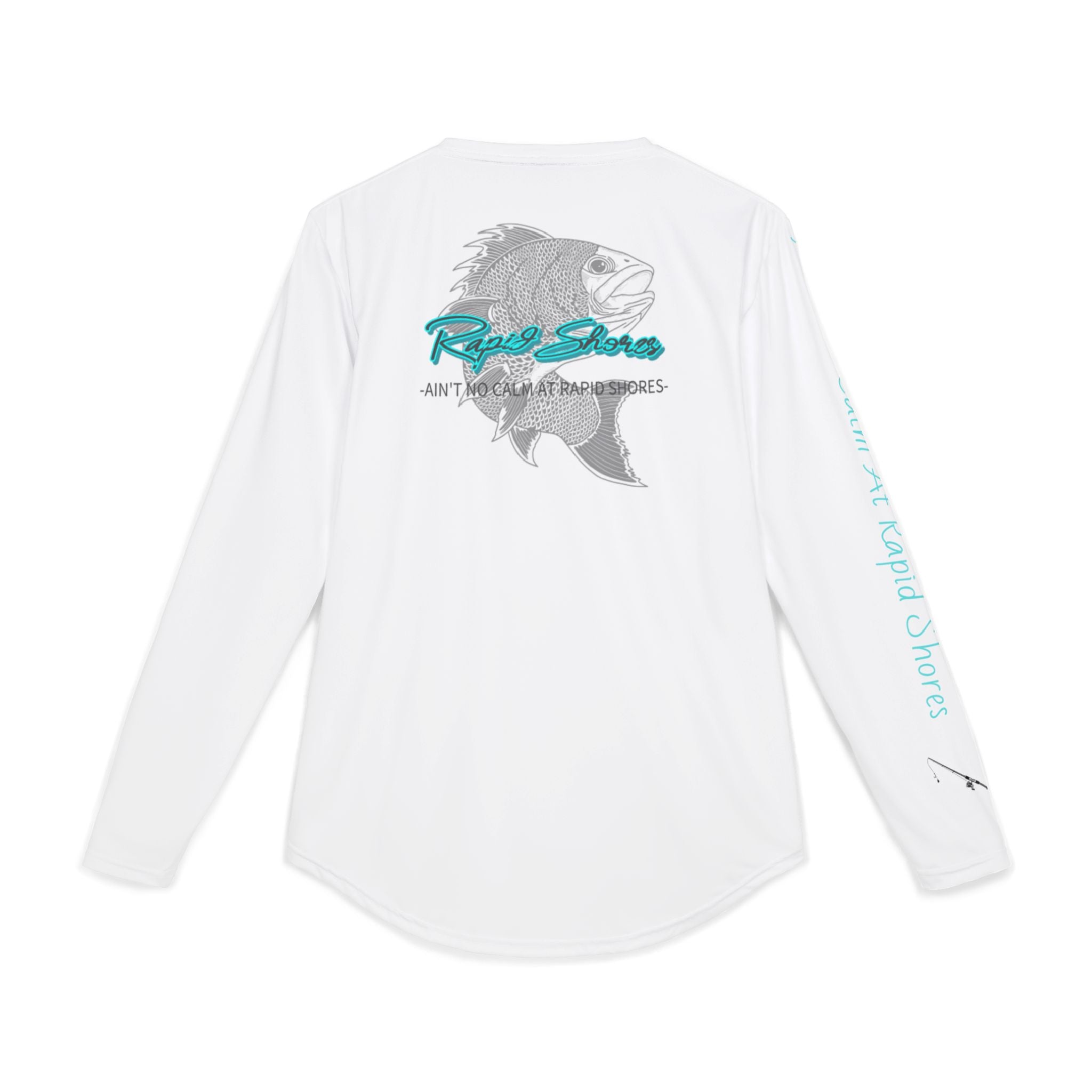 Men's UV Long Sleeve Fishing Shirt — "Reel Shore" Tarpon Graphic, Sun Protection Performance - Rapid Shores LLC