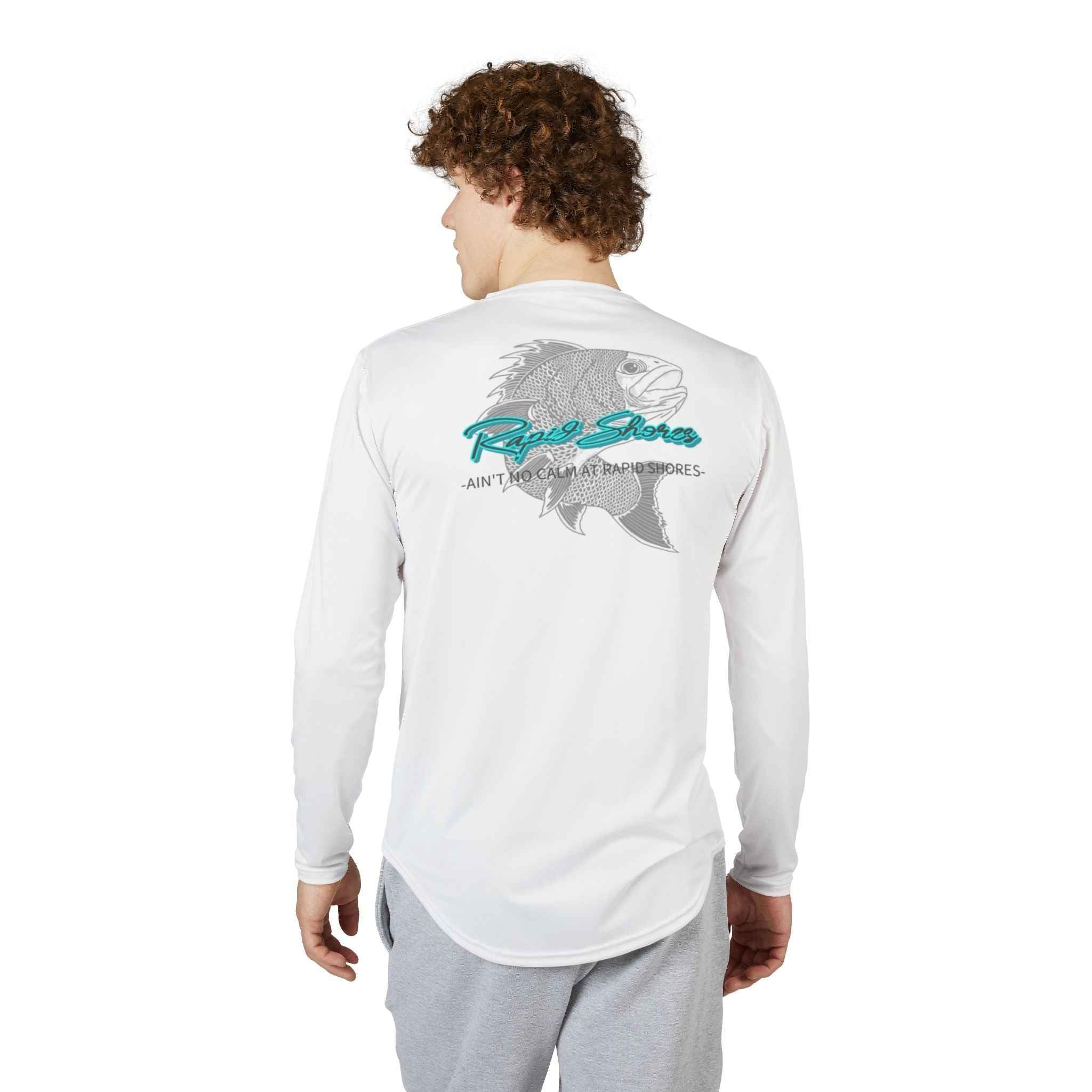 Men's UV Long Sleeve Fishing Shirt — "Reel Shore" Tarpon Graphic, Sun Protection Performance