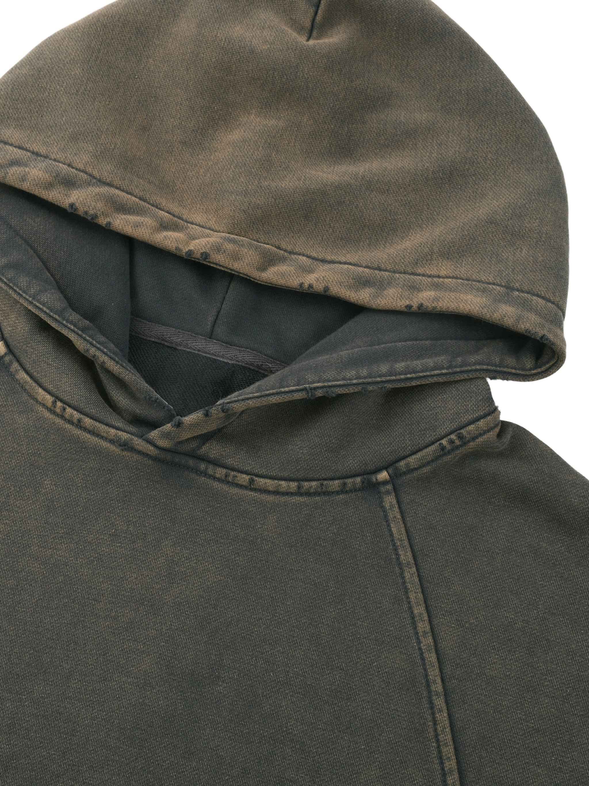 Vintage Washed Frayed-Hem Hoodie