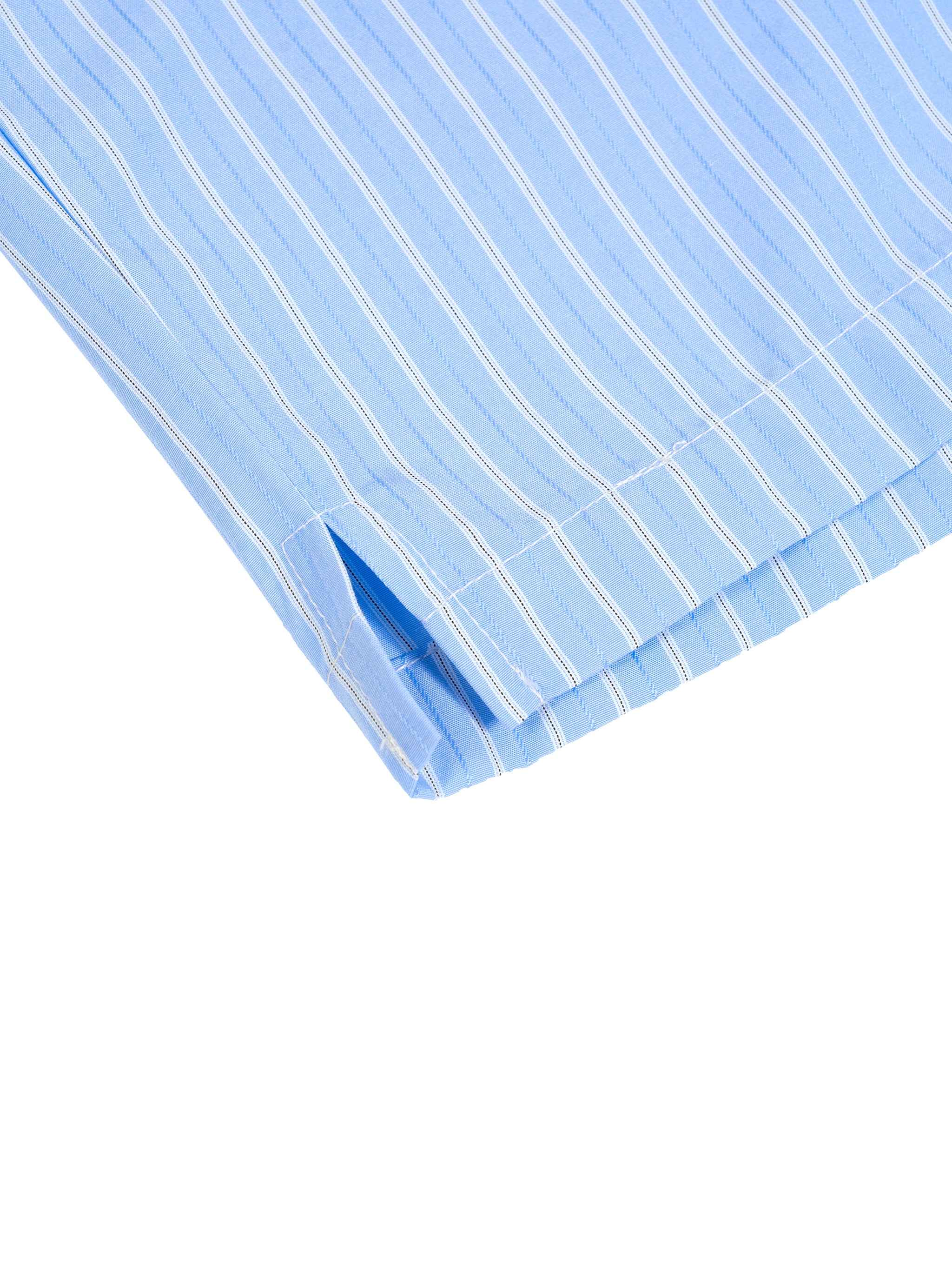 Blue and White Striped Shorts