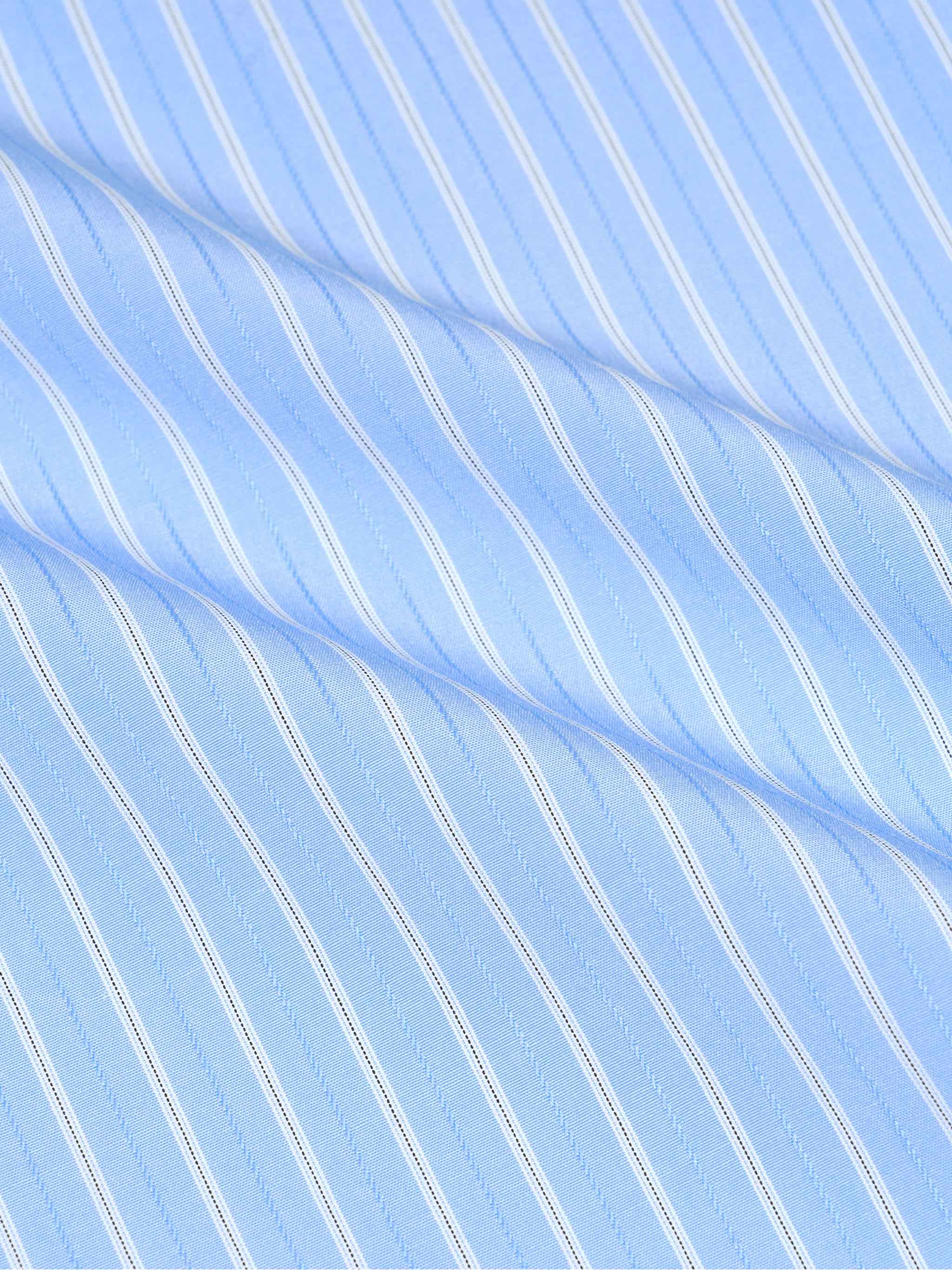 Blue and White Striped Shorts
