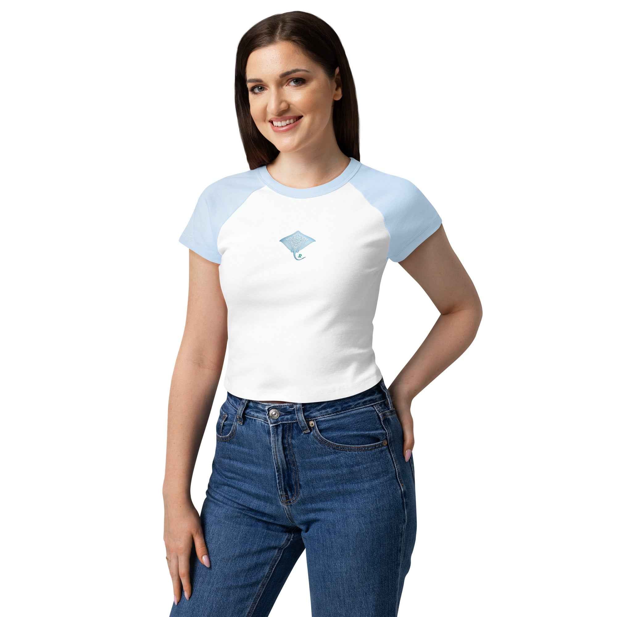 Woman's Ribbed Stingray Baby Tee